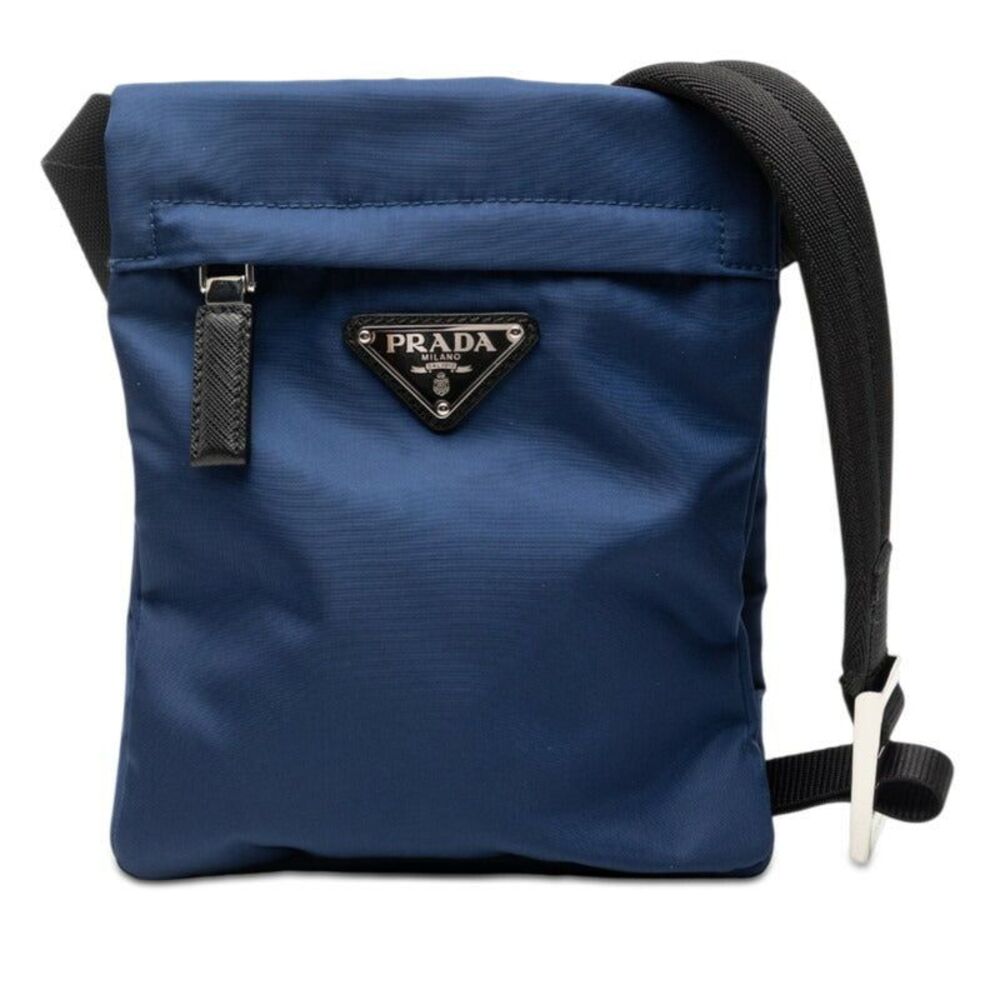 Prada Triangle Logo Plate Shoulder Bag